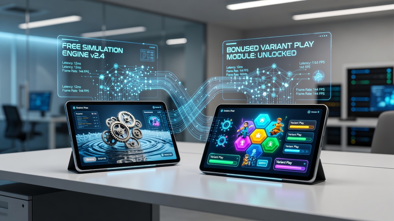 Mobiele apparaten met gekoppelde simulatie- en bonusframeworks